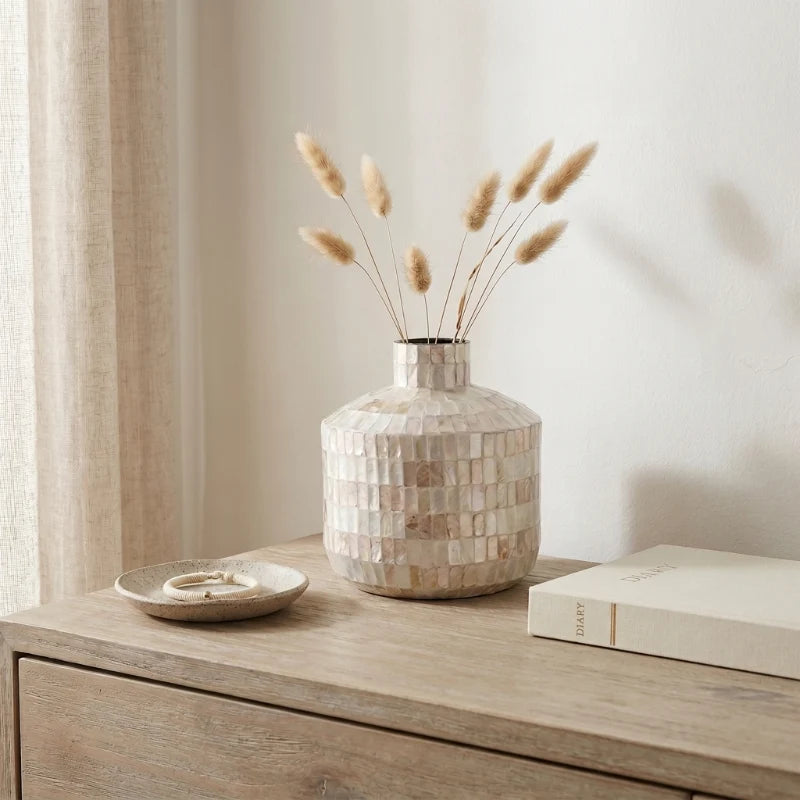 Coastal Shell Mosaic Vase